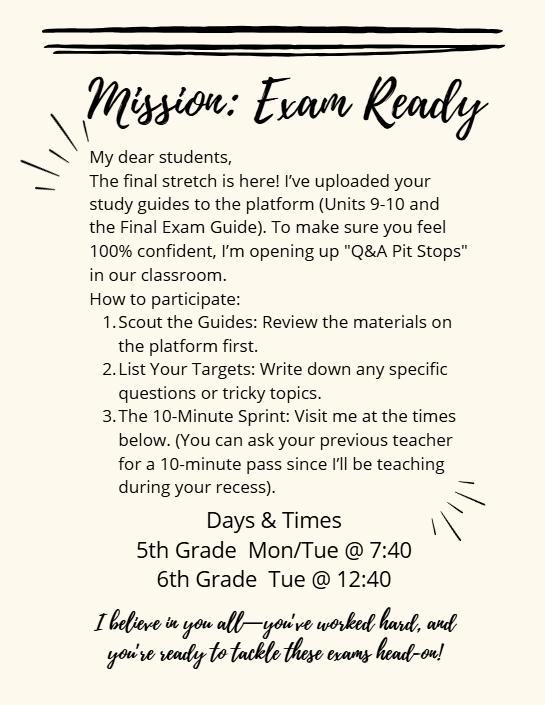 Mission: exam ready
